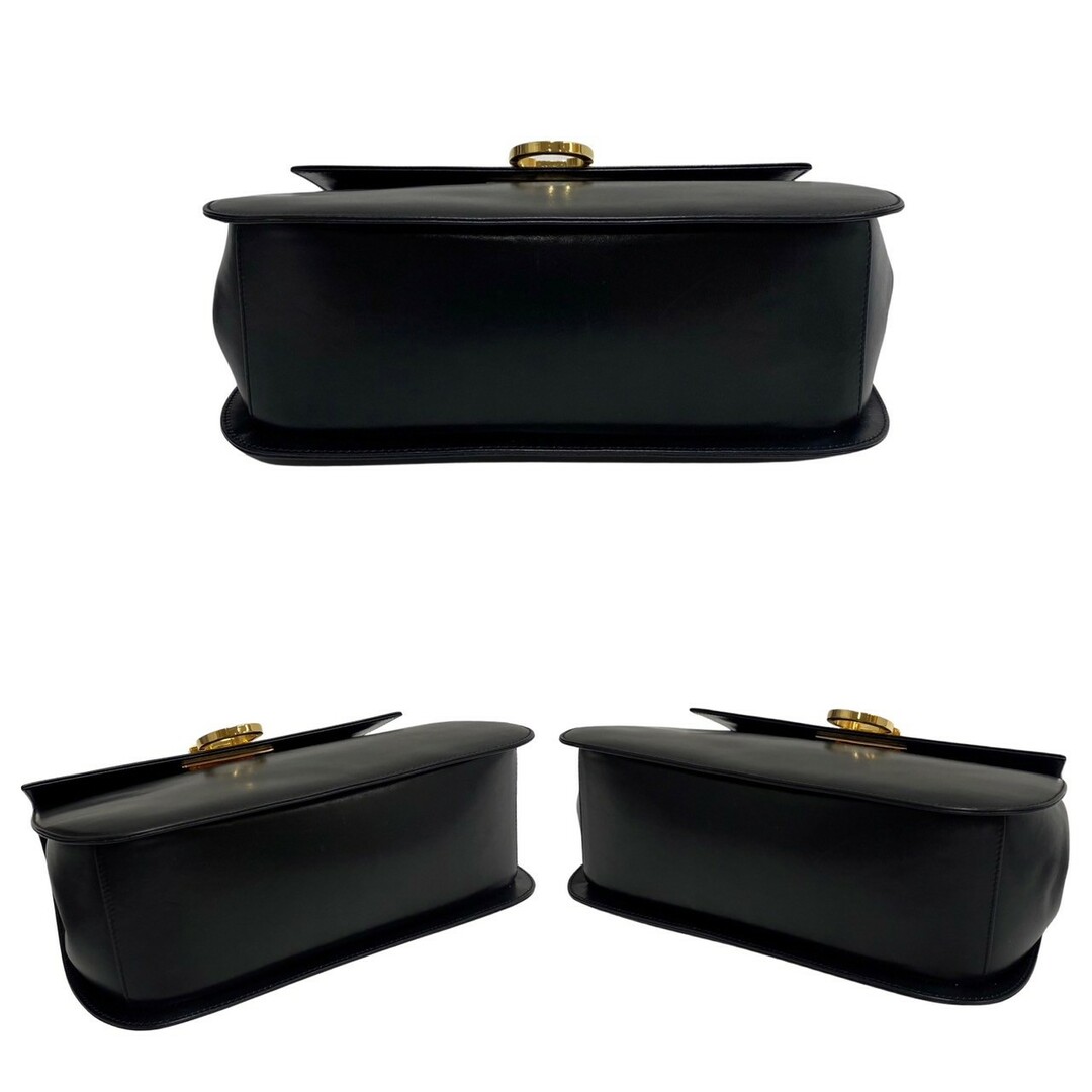 極 美品 Salvatore Ferragamo サルヴァトーレフェラガモ ガンチーニ 金具 カーフ レザー 2way ショルダーバッグ クラッチバッグ 黒 79631