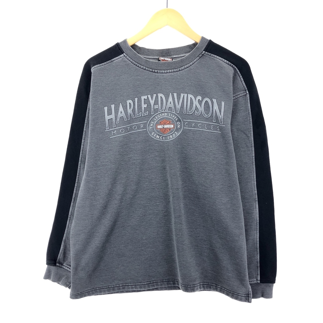 ハーレーダビッドソン Harley-Davidson プリントスウェットシャツ トレーナー メンズM /eaa387658615cm裄丈