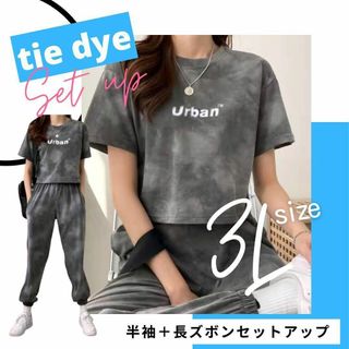 セットアップ 大きいサイズ ルームウェア   Tシャツ 長ズボン 韓国 3L(ルームウェア)