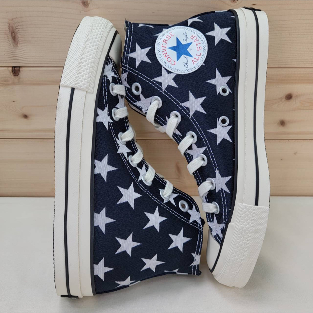 ALL STAR（CONVERSE）(オールスター)のコンバース オールスター 100 西陣織  ハイ ネイビー /星柄 24cm レディースの靴/シューズ(スニーカー)の商品写真