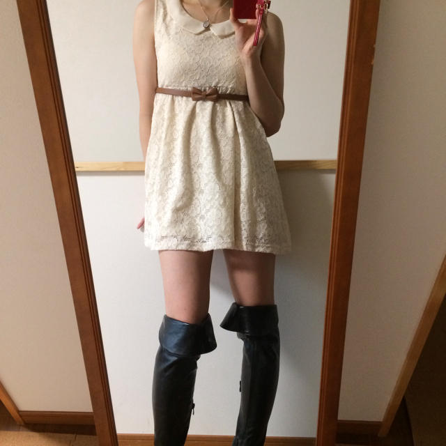 ゆい様専用出品 白ワンピ レディースのワンピース(ミニワンピース)の商品写真