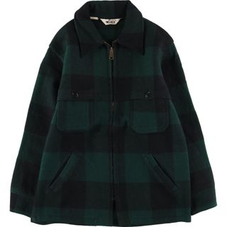 ウールリッチ(WOOLRICH)の古着 70年代 ウールリッチ WOOLRICH ダブルマッキーノ バッファローチェック ウールジャケット USA製 メンズM ヴィンテージ /eaa388889(その他)