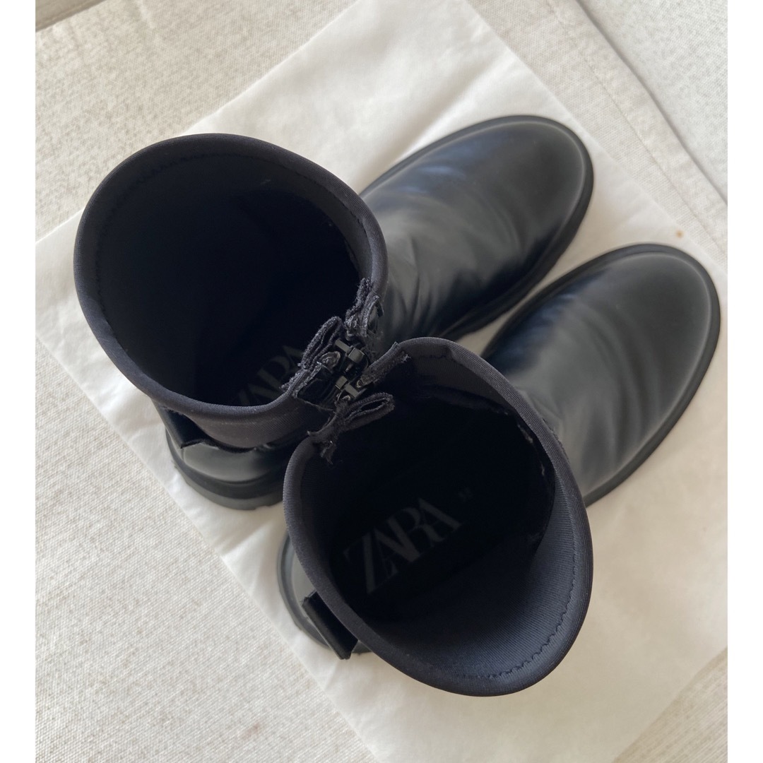 ZARA(ザラ)の美品★ZARA ソックスブーツ 38 サイドゴア サイドジップ トラックソール レディースの靴/シューズ(ブーツ)の商品写真