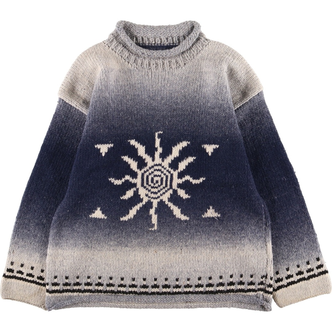 NORTHERN WOOLENS 総柄 ハーフジップ エクアドルニットセーター メンズ ...