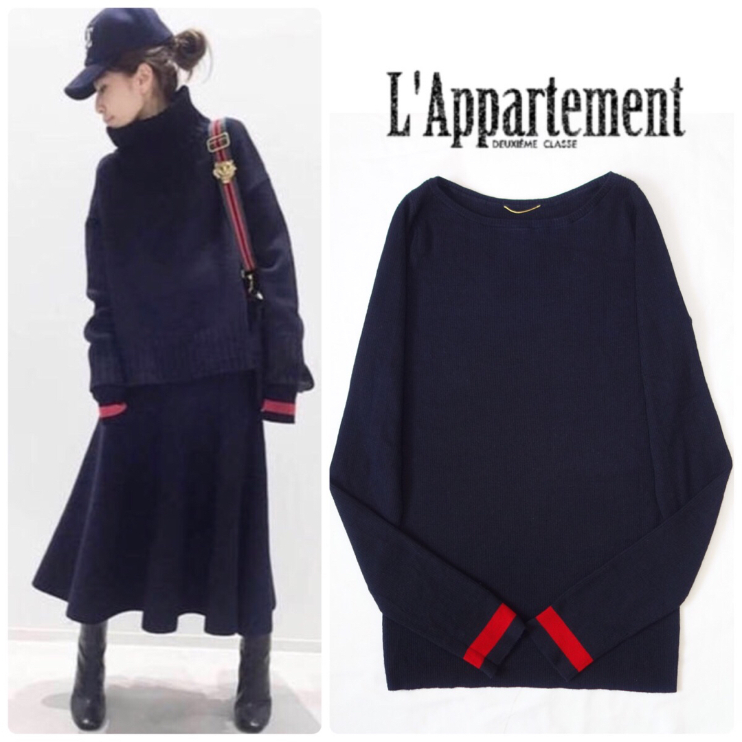 アパルトモン ★ Sleeve Border ボートネック Knit