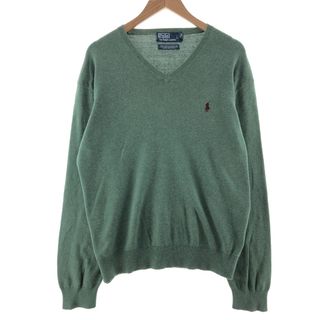 ラルフローレン(Ralph Lauren)の古着 ラルフローレン Ralph Lauren POLO by Ralph Lauren Vネック ピマコットンニットセーター メンズXL /taa000040(ニット/セーター)