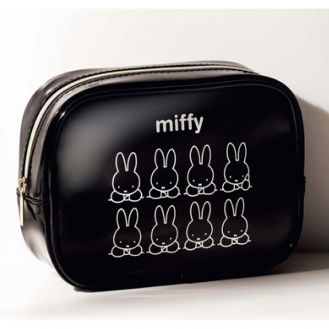 &ROSY 8月号付録 miffy エナメル調 マチたっぷりスクエアポーチ レディースのファッション小物(ポーチ)の商品写真