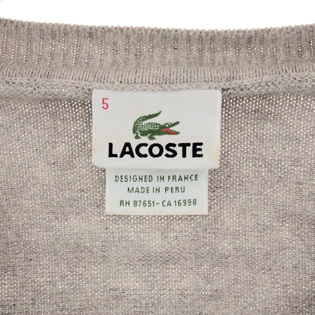 LACOSTE(ラコステ)の古着 ラコステ LACOSTE Vネック コットンニットセーター メンズM /taa000134 メンズのトップス(ニット/セーター)の商品写真
