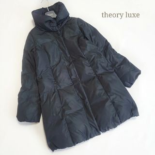 極美品♡ セオリーリュクス ミドル丈ダウンコート ボリューム感 リブ 黒 S-