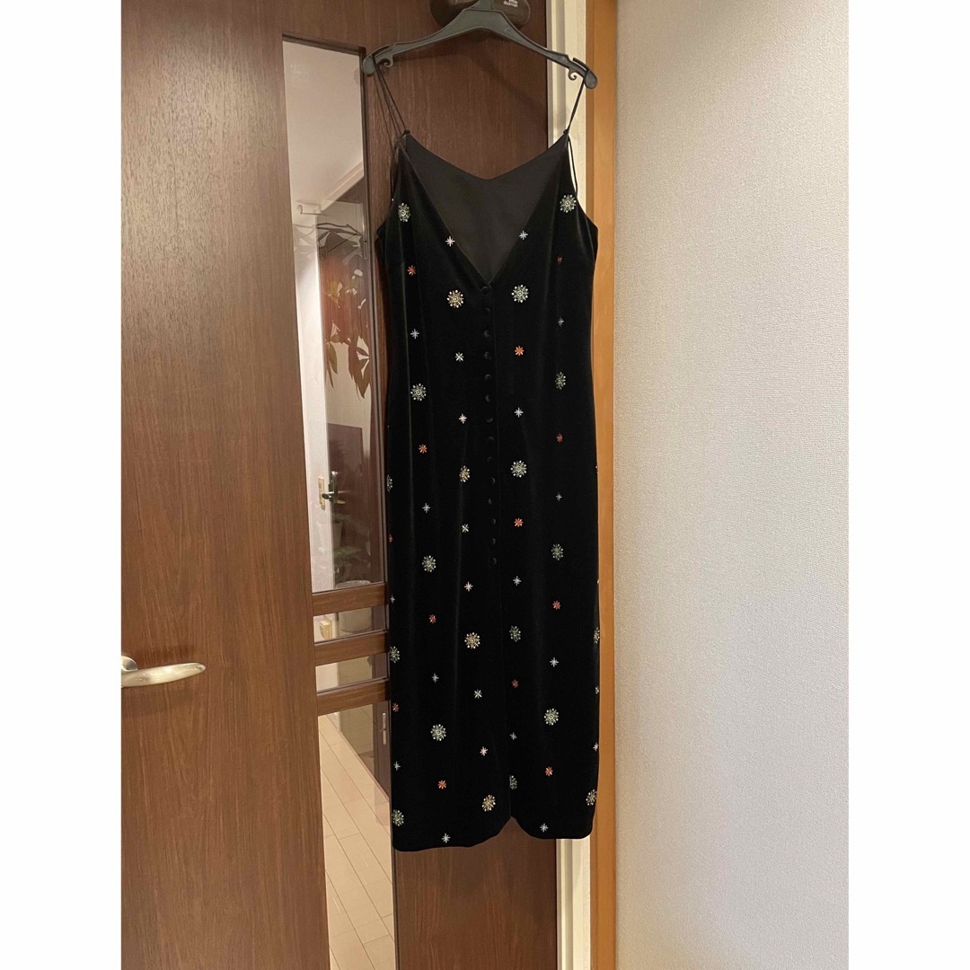 Ameri VINTAGE - 【今期】GLITTER EMBROIDERY VELOUR LONG TOPの Ameri VINTAGE - 【今期】GLITTER EMBROIDERY VELOUR LONG TOPの