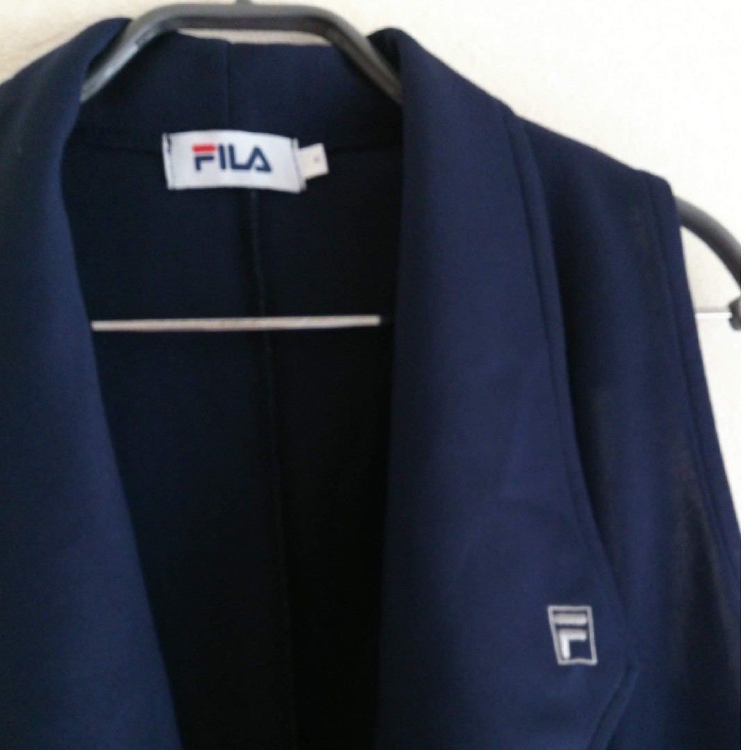 FILA(フィラ)の◆28 レア 当時物 FILA ノースリーブ ロング コート ベスト ジレ 紺 メンズのジャケット/アウター(その他)の商品写真