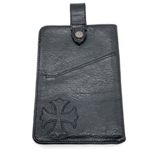 クロムハーツ(Chrome Hearts)のChrome Hearts クロムハーツ The Way I Walk ザウェイアイウォーク レザーパスケース CHプラス スマホケース ブラック(モバイルケース/カバー)