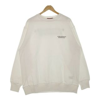 HIDE AND SEEK ハイドアンドシーク 23SS BORN FREE SWEAT SHIRT 刺繡 クルーネックスウェットトレーナー ホワイト  HC-010623 Size XL