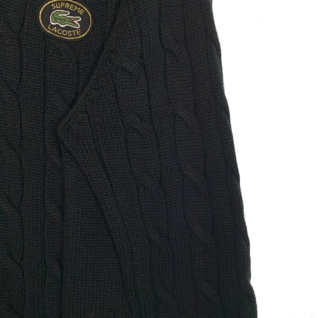 Supreme(シュプリーム)のSUPREME シュプリーム 17SS LACOSTE ラコステ Tennis Sweater テニスセーター コットン Vネック ブラック Size XL メンズのトップス(ニット/セーター)の商品写真