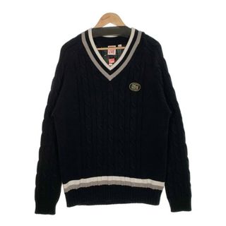 シュプリーム(Supreme)のSUPREME シュプリーム 17SS LACOSTE ラコステ Tennis Sweater テニスセーター コットン Vネック ブラック Size XL(ニット/セーター)