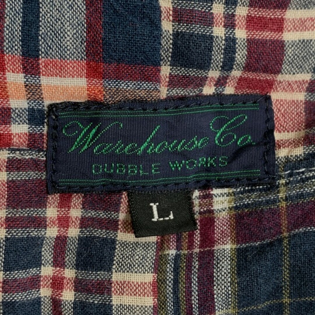 WAREHOUSE(ウエアハウス)のWAREHOUSE ウエアハウス ボタンダウン パッチワーク チェックシャツ ダブルワークス Size L メンズのトップス(シャツ)の商品写真