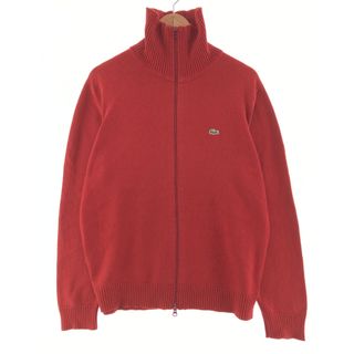 ラコステ(LACOSTE)の古着 ラコステ LACOSTE コットンニットフルジップセーター メンズM /taa000102(ニット/セーター)