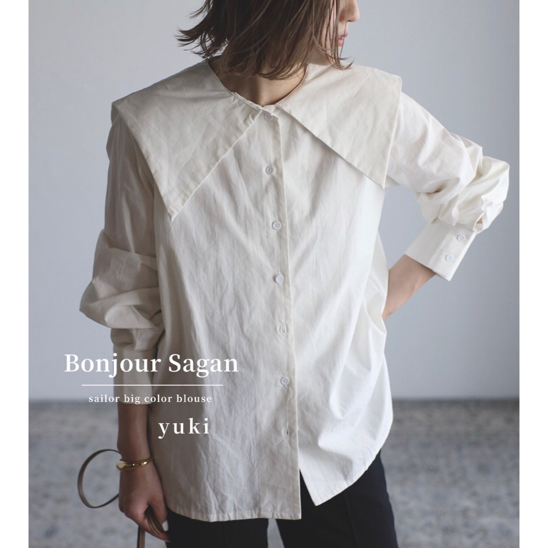 【新品/タグ付き】Bonjour Sagan セーラービッグカラーブラウス w レディースのトップス(シャツ/ブラウス(長袖/七分))の商品写真