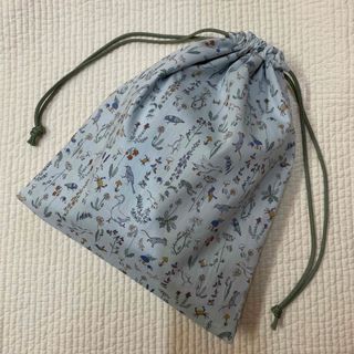 リバティ　ハンドメイド巾着　セオ　限定色　ベビーブルー(外出用品)