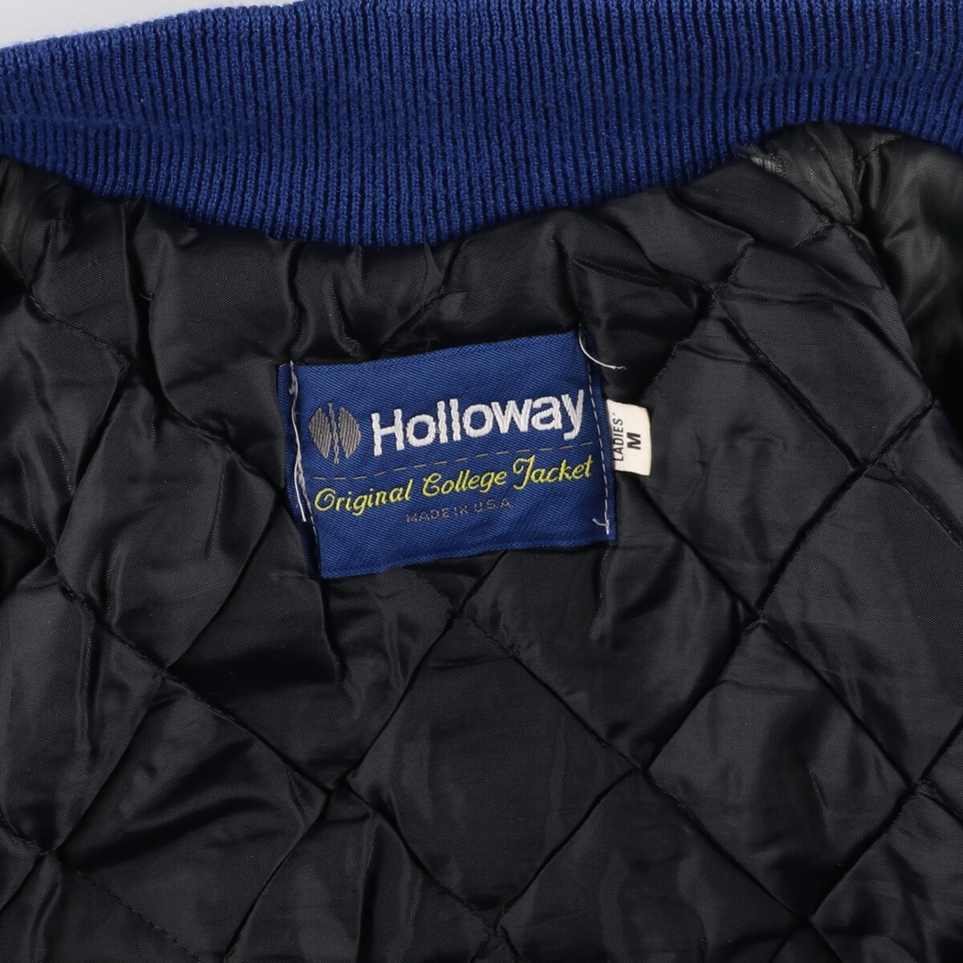 古着 90年代 Holloway 袖革ウールスタジャン アワードジャケット バー