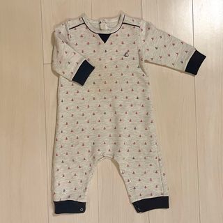 プチバトー(PETIT BATEAU)の【美品】PETIT BATEAU★ロンパース74cm(ロンパース)