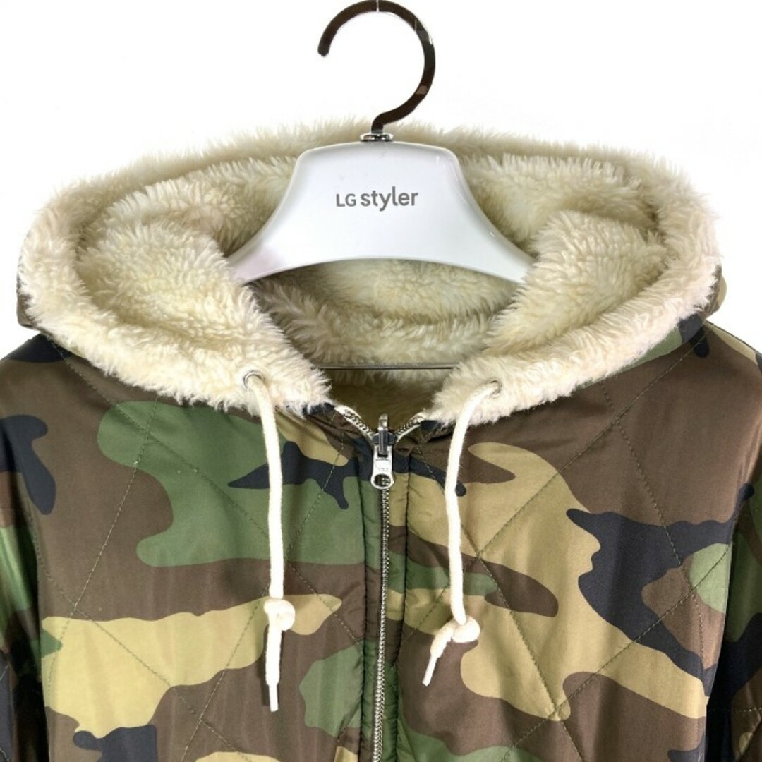 ★SUPREME シュプリーム 17AW Reversible Sherpa Work Parka リバーシブル ワークパーカー 迷彩 カモフラ  アイボリー sizeXL