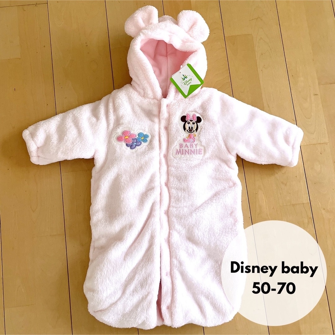 Disney(ディズニー)のDisney baby ミニーちゃん ふわふわ ロンパース ディズニー 女の子 キッズ/ベビー/マタニティのベビー服(~85cm)(ロンパース)の商品写真