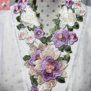 ◆花刺繍の半襟⑥(和装小物)