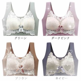 4枚セット シームレスブラ  3Ｌ 大きいサイズ かわいい フィット 快適 朝夜(ブラ)