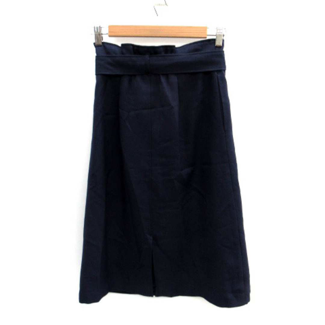 AG by aquagirl(エージーバイアクアガール)のエージーバイアクアガール フレアスカート ロング丈 ベルト付き M 紺 レディースのスカート(ロングスカート)の商品写真