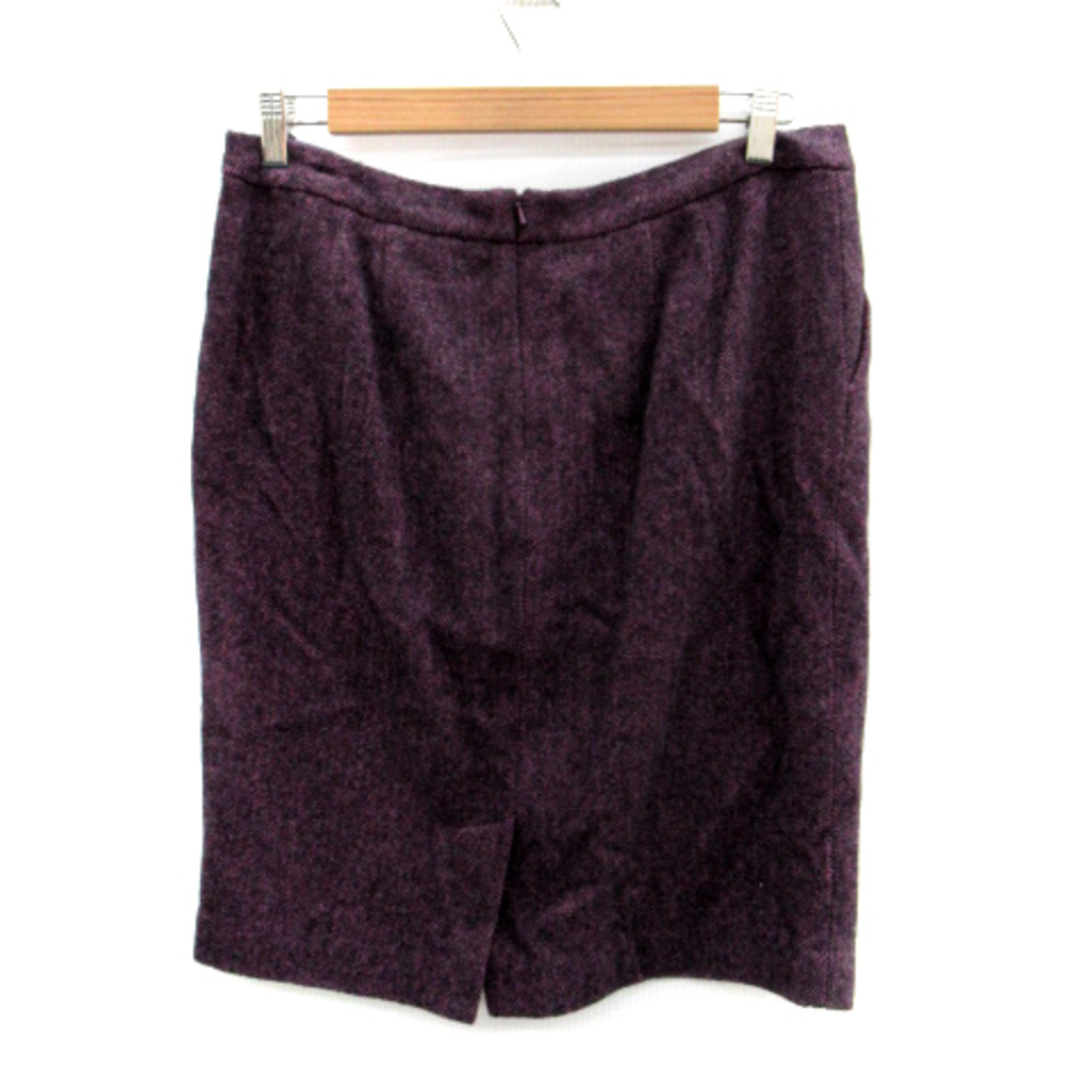 ランズエンド タイトスカート ヘリンボーン柄 ウール 80 大きいサイズ 紫 レディースのスカート(ひざ丈スカート)の商品写真