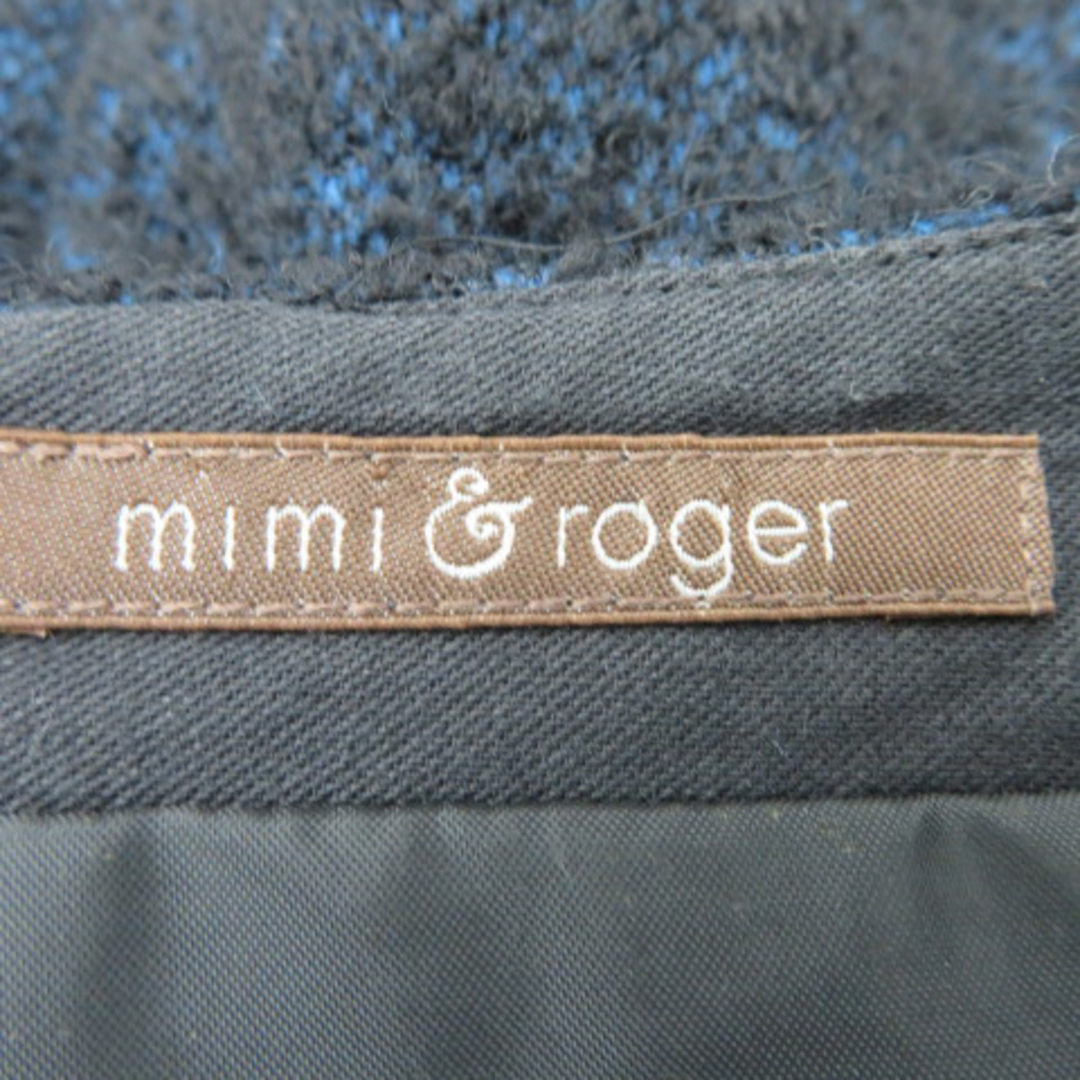 mimi&roger(ミミアンドロジャー)のミミ&ロジャー ノースリーブワンピース ひざ丈 無地 ウール混 38 紺 レディースのワンピース(ひざ丈ワンピース)の商品写真