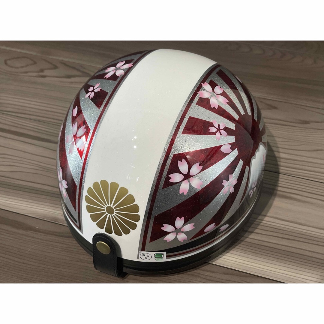 七色ラメ 富士日章 コルク半 ヘルメット 旧車會 暴走族 ロケット 七色ラメ 富士日章 コルク半 ヘルメット 旧車會 暴走族 ロケット