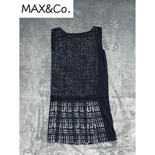 マックスアンドコー(Max & Co.)のサイズ大きめ MAX&co ひざ丈ワンピース ストライプ キリカエワンピース(ひざ丈ワンピース)