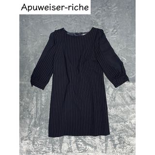 アプワイザーリッシェ(Apuweiser-riche)のApuweiser riche アプワイザーリッシェ 膝丈ワンピース ストライプ(ひざ丈スカート)