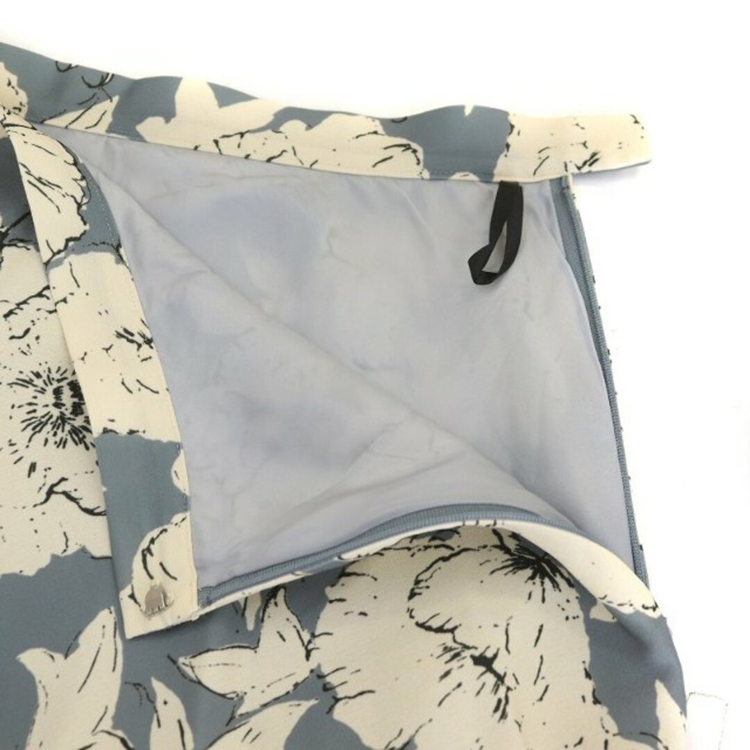 ANAYI(アナイ)のアナイ 19AW フレアスカート ミモレ 花柄 総柄 S 水色 アイボリー レディースのスカート(ロングスカート)の商品写真