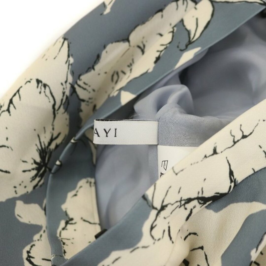 ANAYI(アナイ)のアナイ 19AW フレアスカート ミモレ 花柄 総柄 S 水色 アイボリー レディースのスカート(ロングスカート)の商品写真