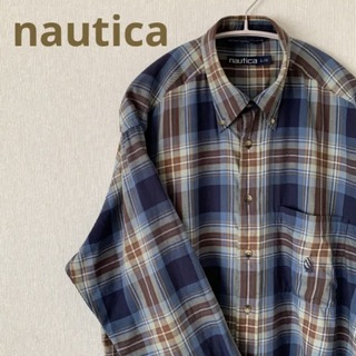 ノーティカ(NAUTICA)の【US古着】ノーティカ   90s  シャツ　ヴィンテージ　男女兼用　Lサイズ(シャツ)