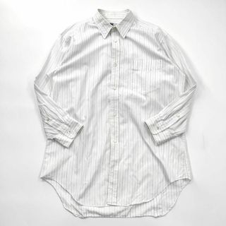 イッセイミヤケ(ISSEY MIYAKE)の【極美品】イッセイミヤケ　ドレスシャツ　 ワイシャツ　ホワイト　ストライプ　L(シャツ)