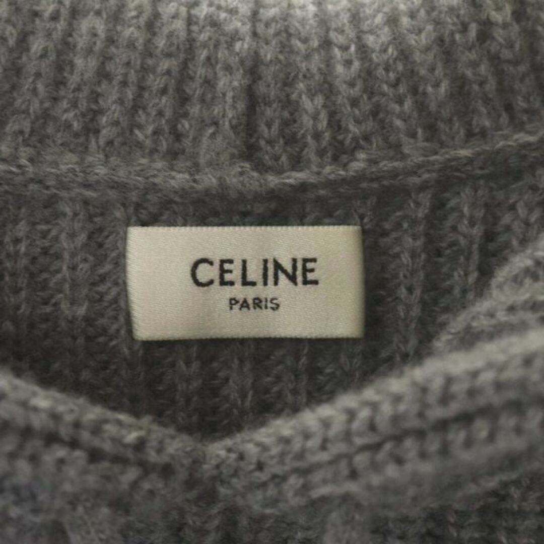 celine(セリーヌ)のセリーヌ 21AW ロゴ ニットフーディ パーカー ウール 長袖 S グレー レディースのトップス(ニット/セーター)の商品写真