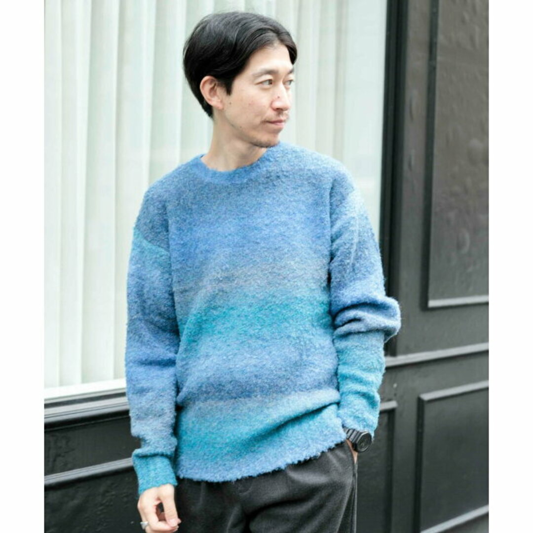 URBAN RESEARCH ITEMS(アーバンリサーチアイテムズ)の【GRY】スペースダイ ウール混ブークレニットプルオーバー メンズのトップス(ニット/セーター)の商品写真