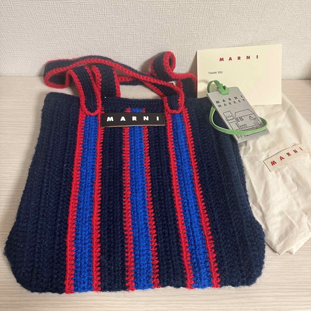 WOOLYショッパーマルニ ♡ ストライプ ニットトートバッグ