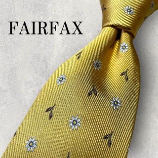 フェアファクス(FAIR FAX)の美品 FAIR FAX ジャガード 花柄 フラワー ネクタイ ゴールド 金(ネクタイ)