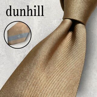 ダンヒル(Dunhill)の美品 dunhill ダンヒル dロゴ ソリッドタイ ネクタイ ゴールド 金(ネクタイ)