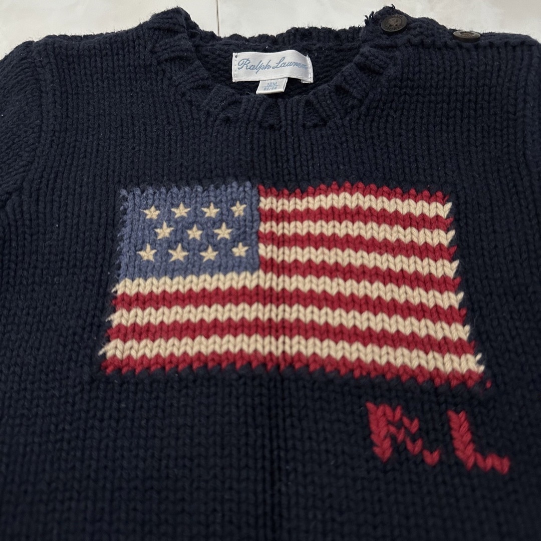 Ralph Lauren(ラルフローレン)の美品　ラルフローレン　国旗ニット　12M 70 キッズ/ベビー/マタニティのベビー服(~85cm)(ニット/セーター)の商品写真