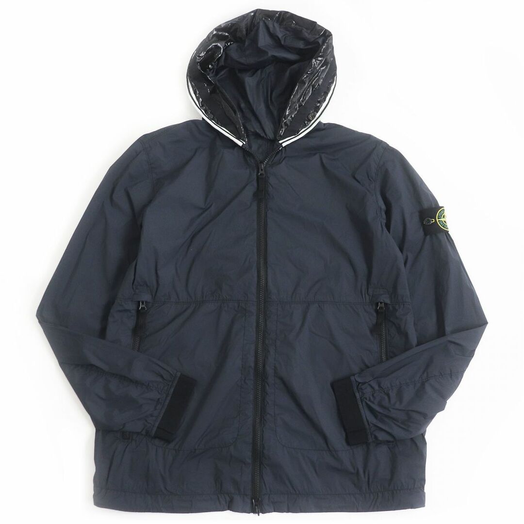 極美品□STONE ISLAND/ストーンアイランド 761541131 ロゴワッペン WZIP フーデッド ウィンドブレーカー/ナイロンブルゾン ネイビー L 正規