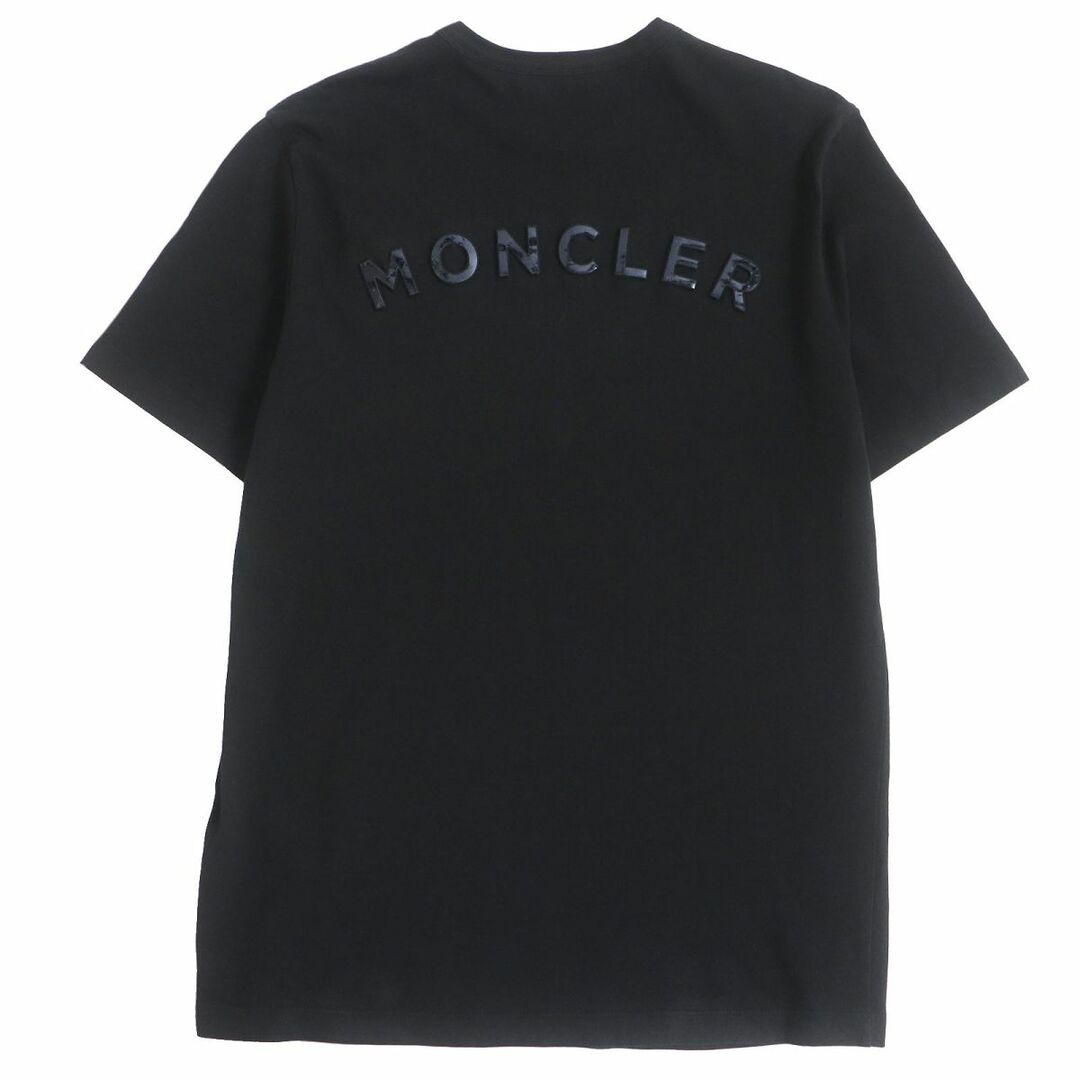 美品□21SS MONCLER/モンクレール MAGLIA T-SHIRT バックエンボスロゴ コットン100％ 半袖Tシャツ/カットソー ブラック M 正規品 メンズ