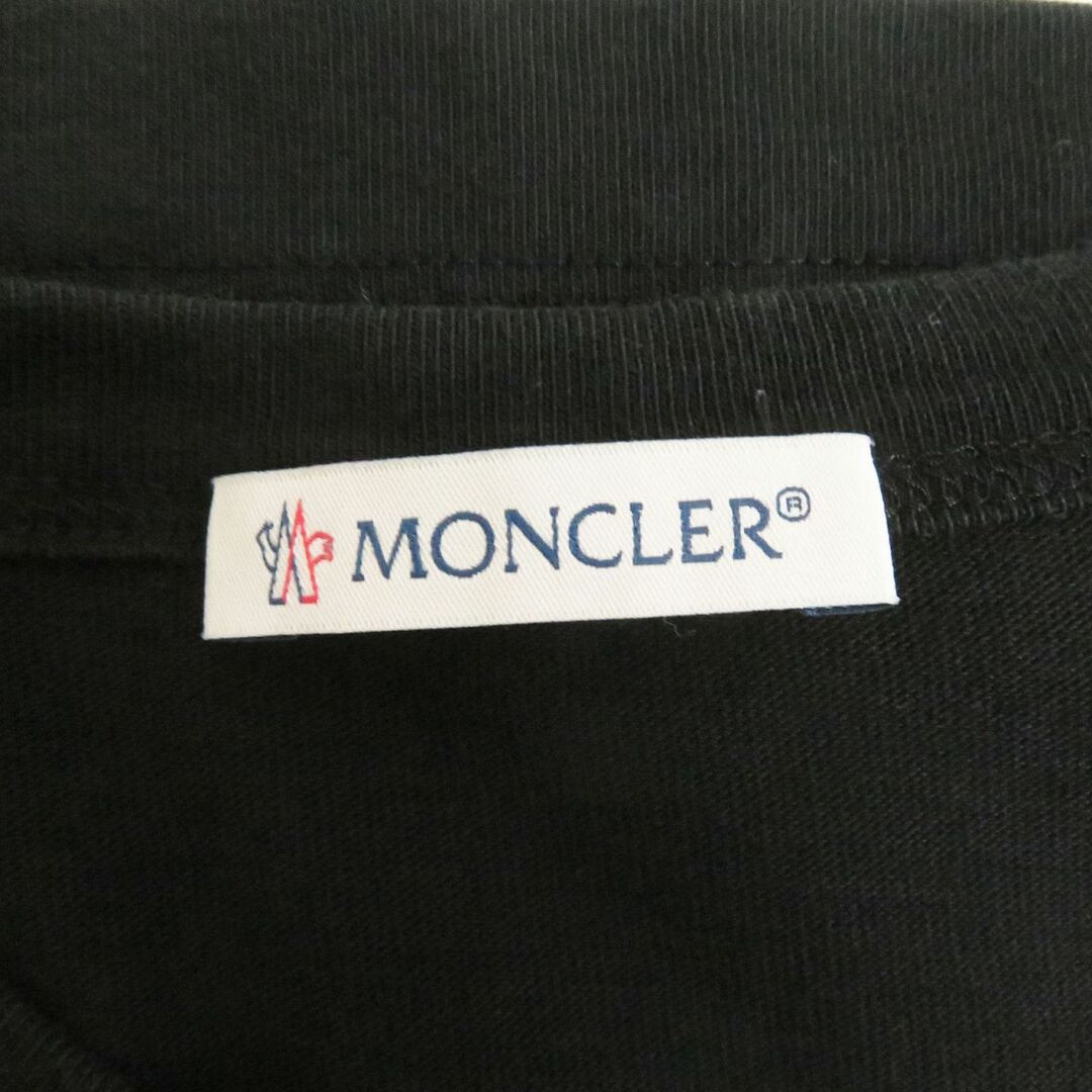 美品□21SS MONCLER/モンクレール MAGLIA T-SHIRT バックエンボスロゴ コットン100％ 半袖Tシャツ/カットソー ブラック M 正規品 メンズ