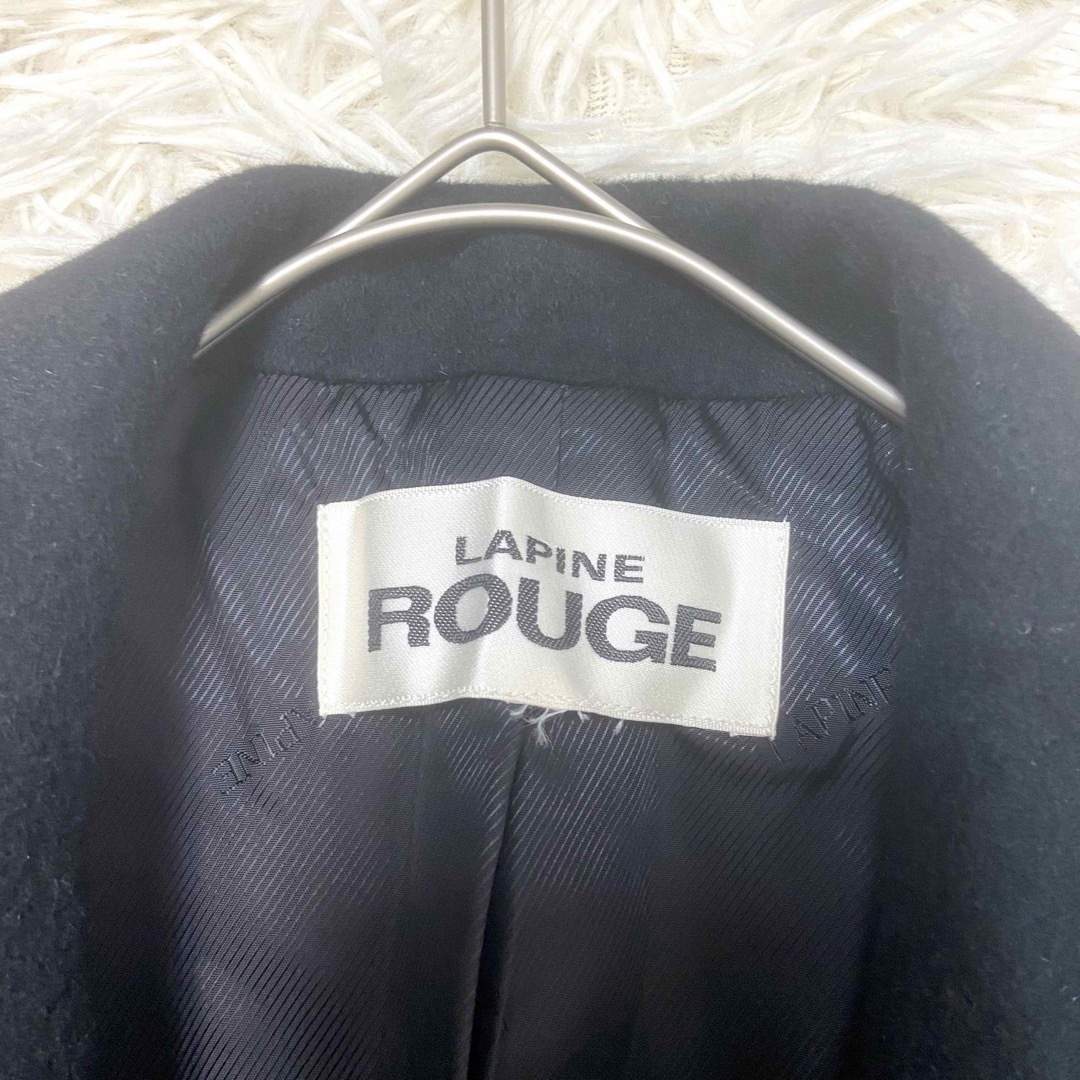 LAPINE(ラピーヌ)のラピーヌルージュ　毛　ロングコート　ブラック レディースのジャケット/アウター(ロングコート)の商品写真