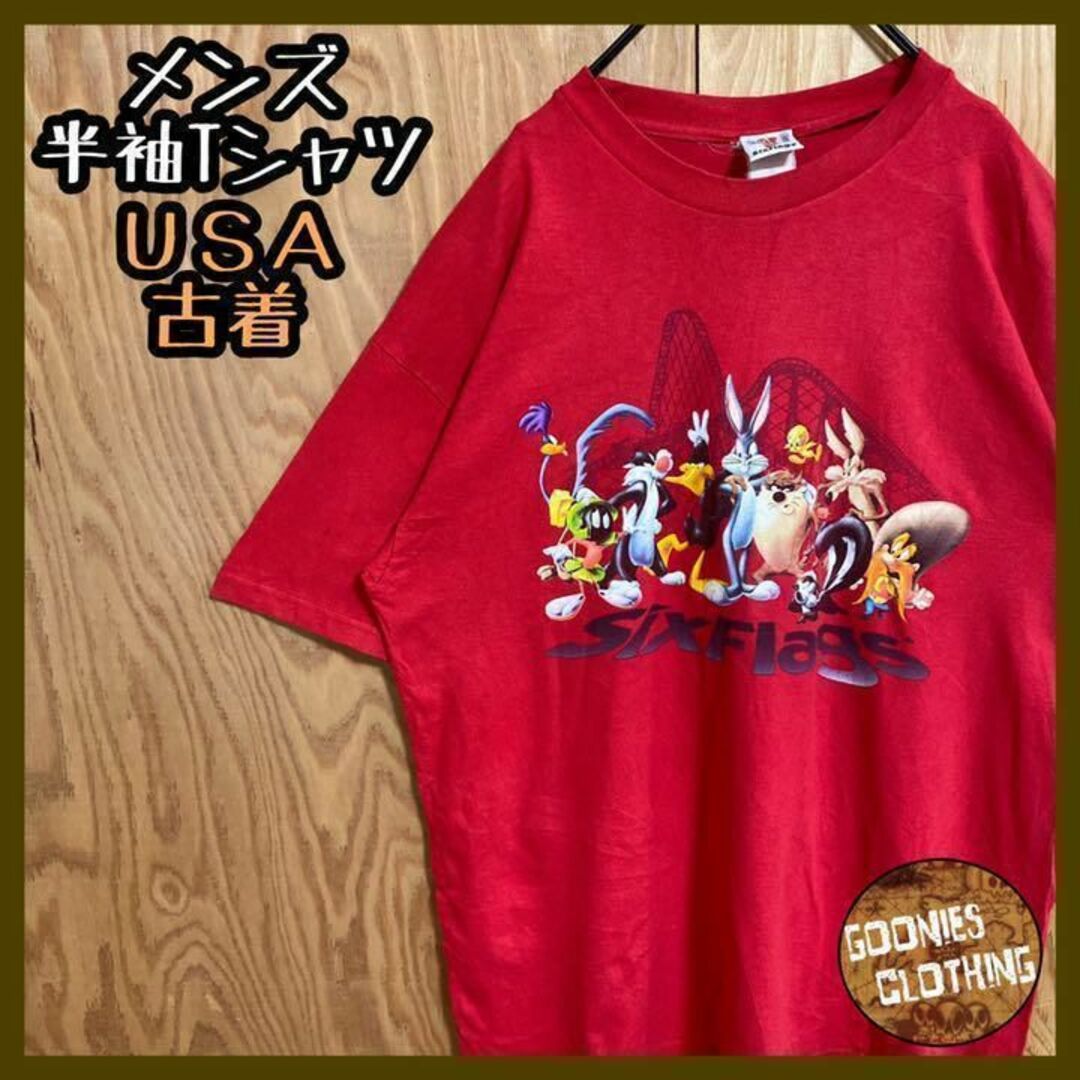 シックスフラッグス トゥイーティー バックスバニー USA古着 Tシャツ 半袖 | フリマアプリ ラクマ